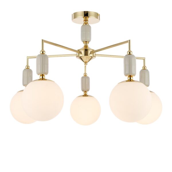 033cad68169095d8febebf430c0248f9 6580/5C CLASSI LN26 36 французское золото, серый/белый металл, керамика/стекло Люстра потолочная E14 5*40W 220V VIVIEN