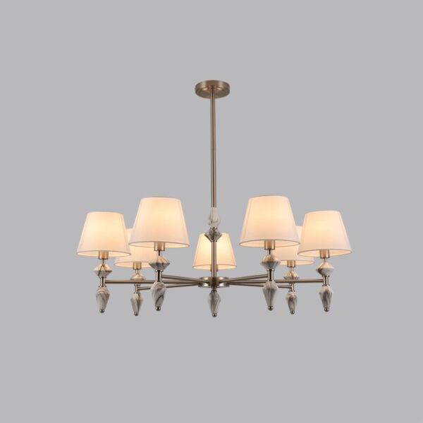 8274/7 CLASSI LN26 045 никель/белый/серый, металл/керамика/ткань Люстра Е14 7*40W 220V VERMONT