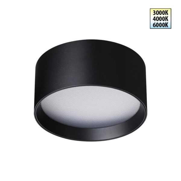 080ed454e082f7d12bd588abcc208ab7 359597 OVER NT25 000 черный Светильник накладной светодиодный с переключ. цв. температуры IP20 LED 18W 220-240V 3000К4000К6000К ORBIS