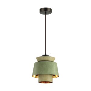 0c1cdc2327c4bbc2259aee48faa34784 4992/1A PENDANT ODL23 381 зеленый/золотой/металл/экокожа Подвес E27 60W KRESSA