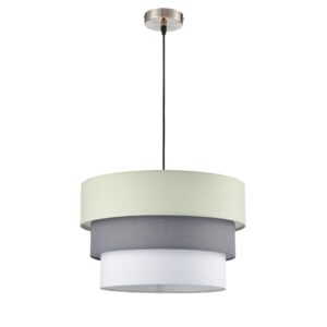 0d2aa114ec0c3bd4ab549e644fdf9950 8039/3 MODERNI LN26 187 никель/мятный/серый/белый, металл/текстиль Подвесной светильник Е27 3*60W 220V ILAIDA