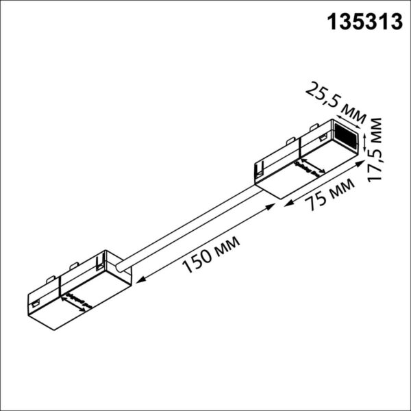0efbb60c9f50ef6bdffdca8f4719c9dc 135313 PORT NT25 206 черный Гибкий токопроводящий соединитель "L" IP20 90-240V VECTOR