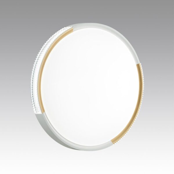 0f18b8fae33c17173e122fd260de83a0 7612/EL PALE SN 184 Светильник пластик/белый/золотистый LED 72Вт 3000-6300K D490 IP43 пульт ДУ VELIO