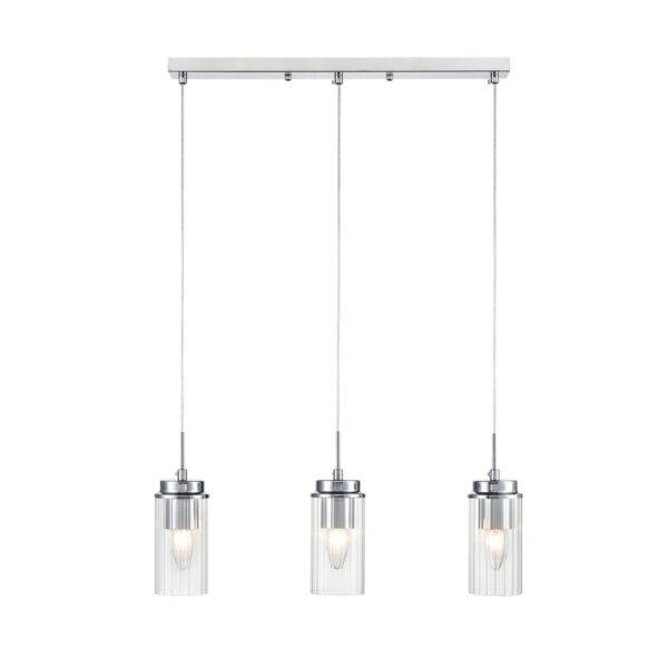 8102/3A COMFI LN26 408 хром/прозрачный металл/металл Подвес Е14 3*40W 220V ISHA