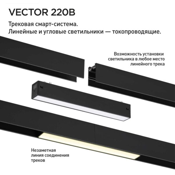 107ce2b8c2821a82b268ca349d060358 359942 PORT NT25 208 черный Трековый светильник с переключ. цв. темпер. IP20 LED 3000К4000К6000К 30W 90-240V VECTOR
