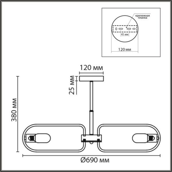 8058/8C COMFI LN24 000 черный, медь/ металл/ Люстра потолочная E27 8*60W 220V ALMIRA