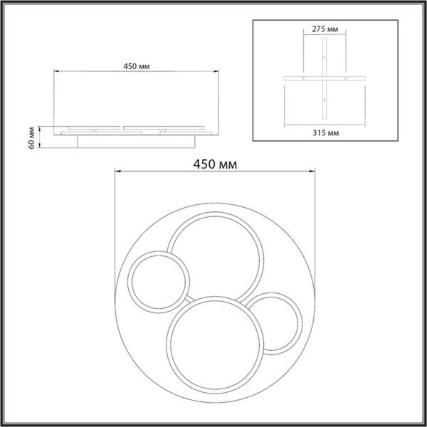 7734/60L MITRA LED SN 602 Светильник металл/акрил/стекло/белый/под дерево LED 60Вт 3000-6500К D450 IP20 пульт ДУ PINE