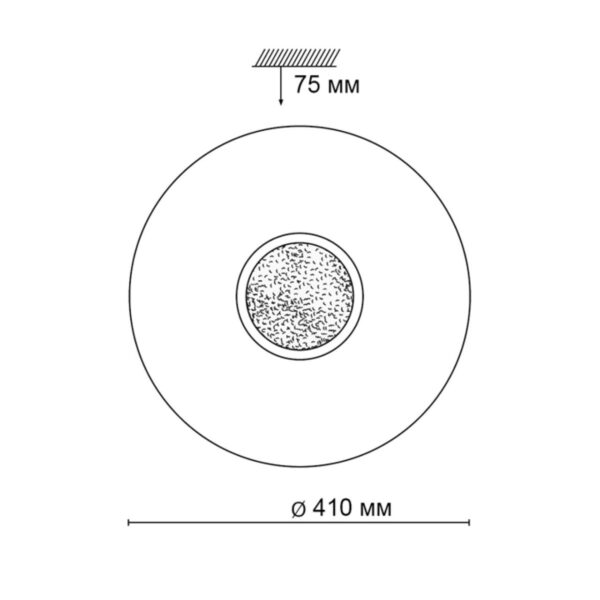 2074/DL PALE SN 000 Светильник пластик/белый/хром/прозрачный LED 48Вт 3000-6300K D410 IP43 пульт ДУ LAZANA