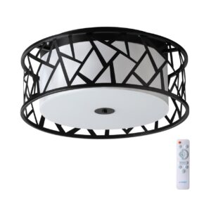 27616f12fbffed2b0fae97aba30f6790 7700/40L AVRA LED SN 596 Светильник металл/ткань/стекло/белый/черный LED 40Вт 3000-6000K D500 IP20 пульт ДУ FABIANA