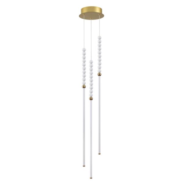 6639/33L HIGHTECH ODL24 225 металл/античная бронза/белые бусы из акрила Подвесной светильник IP 20 LED 33W 3500K 220V MONELLA