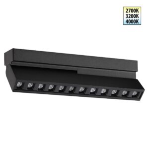 29219149b91d87c43ae3514083f4e5b2 359760 OVER NT25 396 черный Светильник накладной с перекл. цв. температуры IP20 LED 12W 180-265V 2700К/3200К/4000К EOS