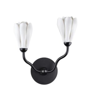 298edcedece6821cb1ba6da8fbbc36cb 5090/2W MODERN ODL25 553 черный матовый/белый/фарфор Бра G4 LED 2*5W GARDI