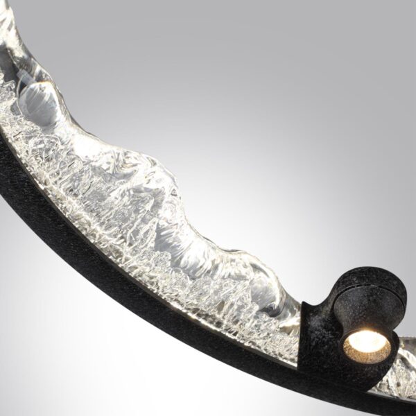 7001/44L HIGHTECH ODL25 000 Подвесной светильник черный ice crack/акрил разд. Вкл. с ПДУ IP20 LED 44W 1309Лм 3000/3800/4800K CRI > 90 CAYON