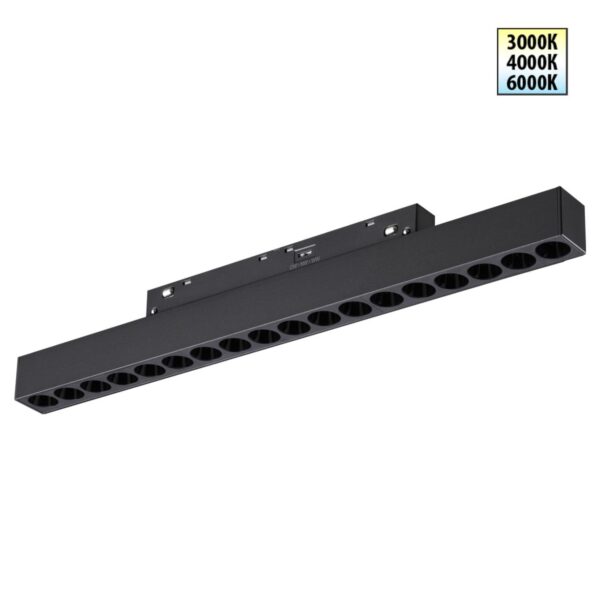 2e43662cb19c87673e7200cfc5855807 359623 SHINO NT25 000 черный Трековый светильник для низков. шинопровода с переключ. цв. темпер. IP20 LED 3000К4000К6000К 18W 48V FLUM