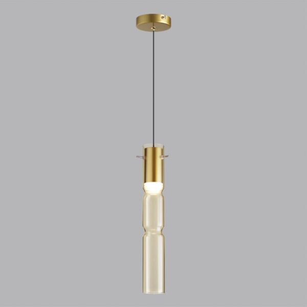 5059/5LA PENDANT ODL24 385 золотой/янтарный/металл/стекло Подвес LED 5W 3000K SCROW