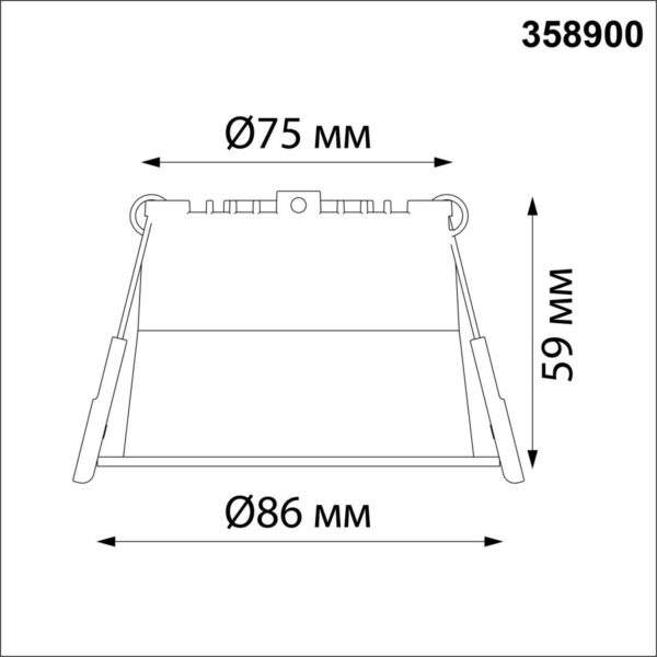 347d33323b967ddada7850cd84fe52ea 358900 SPOT NT22 472 черный Светильник встраиваемый светодиодный IP20 LED 4000К 9W 220V TRAN