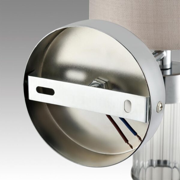 3af1585dace2af3c38064eba717d55e5 6585/1W MODERNI LN26 060 хром/бежевый, металл/текстиль, стекло Бра E14 1*40W 220V ARNIKA