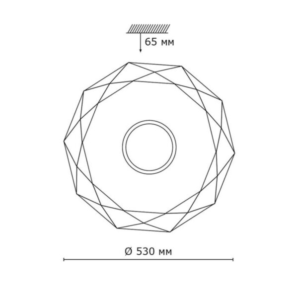 2057/EL PALE SN 000 Светильник пластик/белый/хром LED 72Вт 3000-6000K D530 IP43 пульт ДУ PRISA