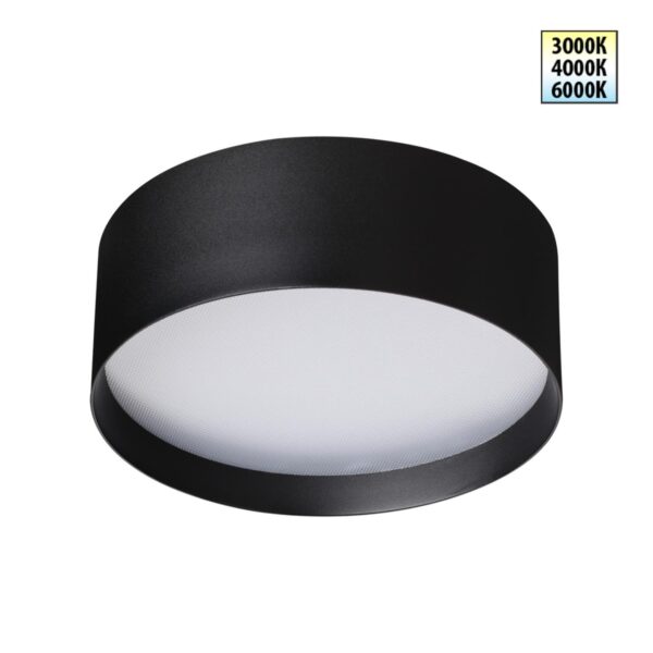 3eab990d0a22ccdf198ab2504a7d3b10 359599 OVER NT25 000 черный Светильник накладной светодиодный с переключ. цв. температуры IP20 LED 24W 220-240V 3000К4000К6000К ORBIS