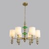 8337/6 MODERNI LN26 144 бронза/белый/зеленый, металл/стекло/текстиль Люстра E14 6*40W 220V ILMIRA