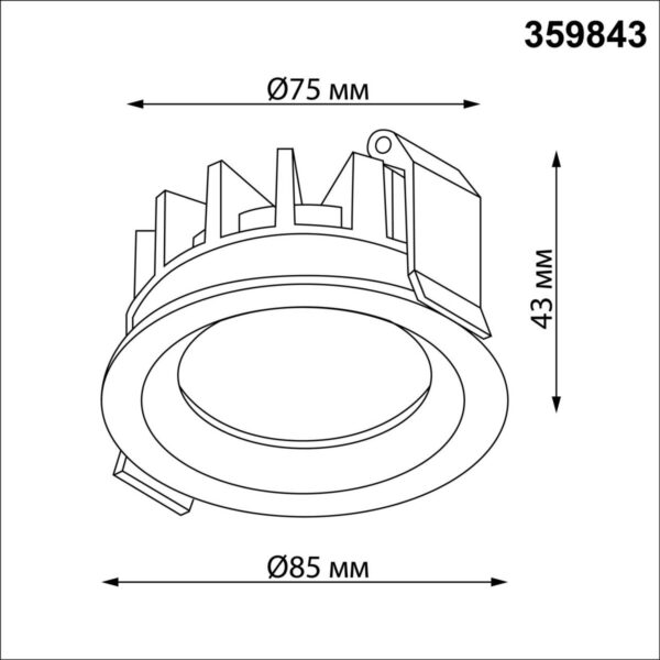 4a2e9b680d00945860adf5987053614f 359843 WIR NT25 504 черный Светильник встраиваемый с переключателем цв. температуры IP44 LED 10W 220-240V 2700К3200К4000К FLUO