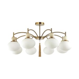 4b61c6e5de2602c20ecf877e4c772de2 8272/8C NEOCLASSI LN26 039 латунь/бежевый/белый, металл/керамика/стекло Люстра потолочная Е14 8*40W 220V GLORIYA
