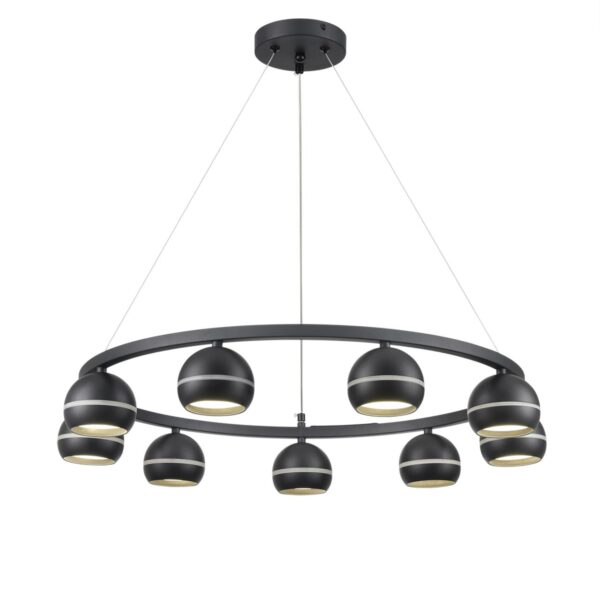 8242/9 COMFI LN26 245 черный металл Светильник подвесной LED GX53 8*7W 220V LUAZANA