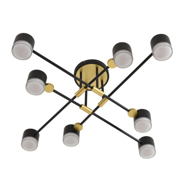 51dcdffab832db362ba1cdca8c47a3fb 8307/8C COMFI LN26 237 золотой/черный, металл Светильник потолочный GX53 LED 8*7W 220V LENIANA