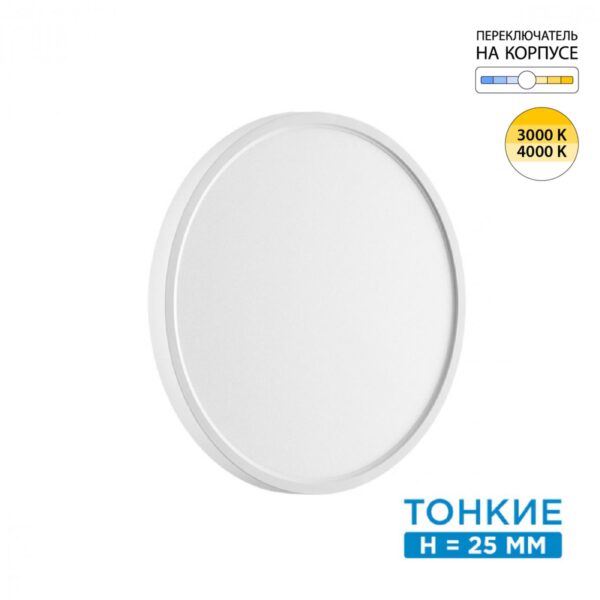 5a0993af82ef8dbdd9243e3b1f84db61 7659/24L MITRA LED SN 551 Светильник пластик/белый LED 24Вт 3000/4000K D300 IP40 ALFA WHITE