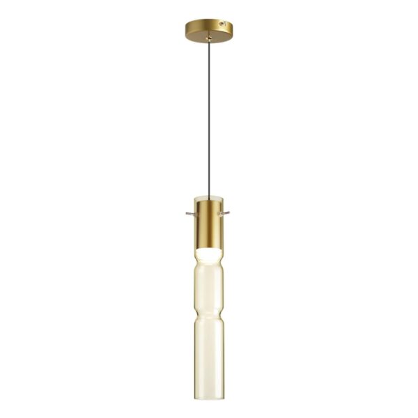 5059/5LA PENDANT ODL24 385 золотой/янтарный/металл/стекло Подвес LED 5W 3000K SCROW