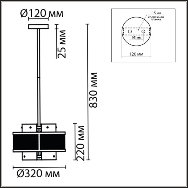 8007/3 MODERNI LN26 296 черный/черный, золотой металл/металл, стекло Подвесной светильник Е14 3*40W 220V ZARINA