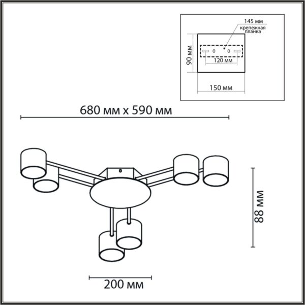 5ee16b2d8c3405b9e5de3756de0f0005 8235/6C COMFI LN26 242 белый, металл Люстра потолочная LED GX53 6*12W 220V GARETA