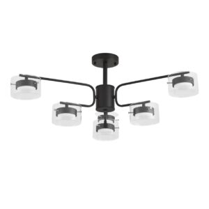 646f615a39e1f24adc7c1c037e4472b0 8349/6C COMFI LN26 232 черный/прозрачный, металл/стекло Светильник потолочный LED GX53 6*7W 220V NATALINA