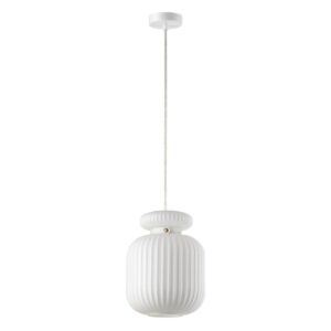 5042/1C PENDANT ODL24 373 белый/белый/металл/стекло/эко.кожа Подвес E27 1*60W JUGI