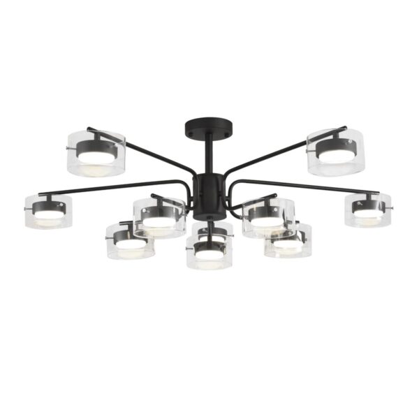 6c513f84201eaeed20455cce1197ab50 8349/10C COMFI LN26 232 черный/прозрачный, металл/стекло Светильник потолочный LED GX53 10*7W 220V NATALINA