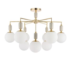 6fba20a0d7f5f3a3ca226742321fb446 6580/9C CLASSI LN26 36 французское золото, серый/белый металл, керамика/стекло Люстра потолочная E14 9*40W 220V VIVIEN