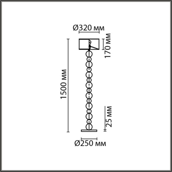 7a3b6ef6916045f2545383ce0be4a763 8079/1F NEOCLASSI LN26 467 хром/черный металл/текстиль Торшер E27 1*60W 220V NAVILA