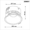 817ea2def239dcfaf815c94ddefdfb56 359851 WIR NT25 506 белый Светильник встраиваемый с переключателем цв. температуры IP20 LED 12W 220-240V 2700К3200К4000К NOVA