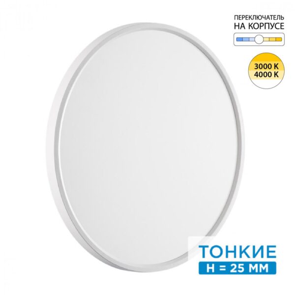 8f48300cb850bb71a7bc7f300c756ed7 7659/40L MITRA LED SN 551 Светильник пластик/белый LED 40Вт 3000/4000K D495 IP40 ALFA WHITE