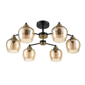 8f7deff3f0f70506273d635b616b5fd4 8249/6C COMFI LN 000 черный/античное золото/янтарный, металл/стекло Люстра потолочная Е27 6*60W 220V LANDA