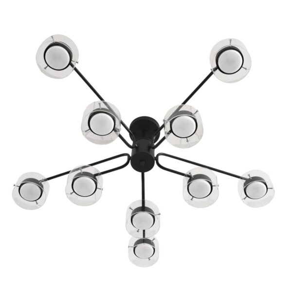 9310939fdb0701cd072add6c35179e4c 8349/10C COMFI LN26 232 черный/прозрачный, металл/стекло Светильник потолочный LED GX53 10*7W 220V NATALINA