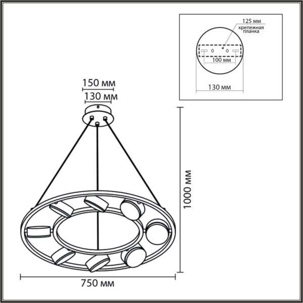 93add20f7c51146dc9d0a50fab7e648f 8340/8 MODERNI LN26 254 черный, металл Люстра подвесная LED GX53 8*7W 220V TORINA
