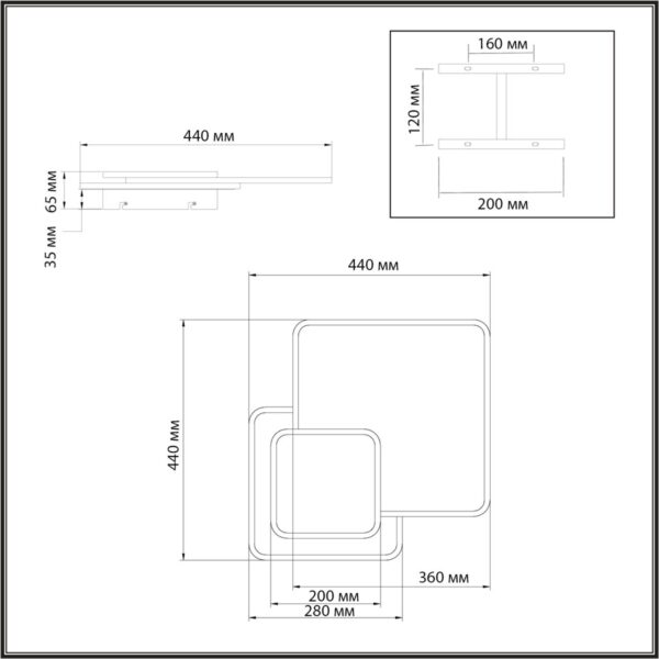 9cb411c525a16bef87a778bc10bcb769 7737/60L MITRA LED SN 602 Светильник металл/акрил/белый/под дерево/черный LED 60Вт 3000-6500К 440x440 IP20 пульт ДУ PINE