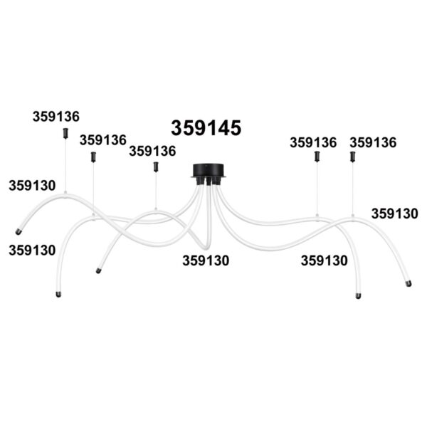 359136 KONST NT23 071 черный Подвесной комплект с 1,5 метровым тросом IP20 RAMO