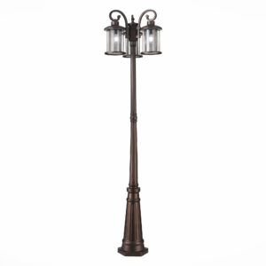 SL080.425.03_01W SL080.425.03 Светильник уличный наземный ST-Luce Темный кофе/Прозрачный, Темный кофе E27 3*100W