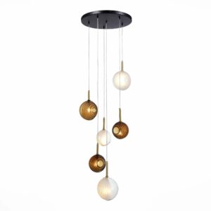 SL1183.543.06_01W SL1183.543.06 Светильник подвесной ST-Luce Латунь/Черный, Белый G4 6*5W