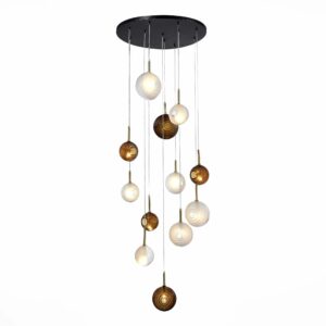 SL1183.543.12_01W SL1183.543.12 Светильник подвесной ST-Luce Латунь/Черный, Белый G4 12*5W