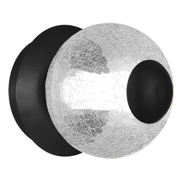 SL6120.401.01_01W SL6120.401.01 Светильник настенный ST-Luce Черный/Прозрачное кракелированное стекло LED 1*8,5W 3000K