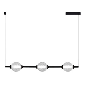 SL6120.403.03_01W SL6120.403.03 Светильник подвесной ST-Luce Черный/Прозрачное кракелированное стекло LED 3*8,5W 3000K