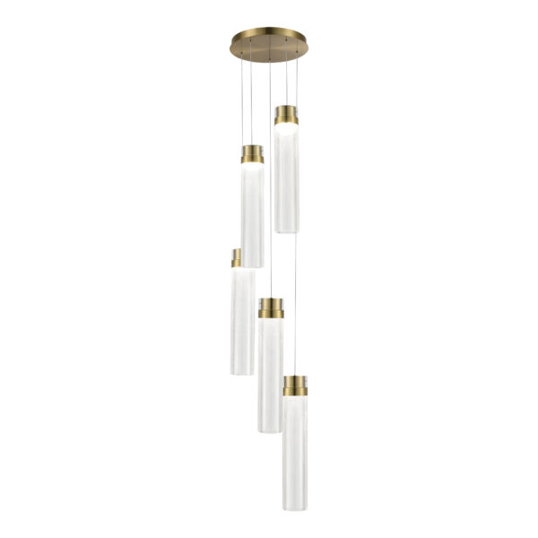 SL6236.303.05_01W SL6236.303.05 Светильник подвесной ST-Luce Латунь/Прозрачный LED 5*12W 4000K